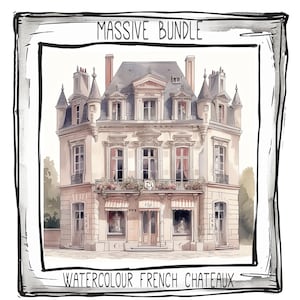 Clipart di mobili in stile shabby francese ad acquerello - File PNG digitali, uso commerciale, sfondo trasparente - Papercraft, biglietti, istantaneo
