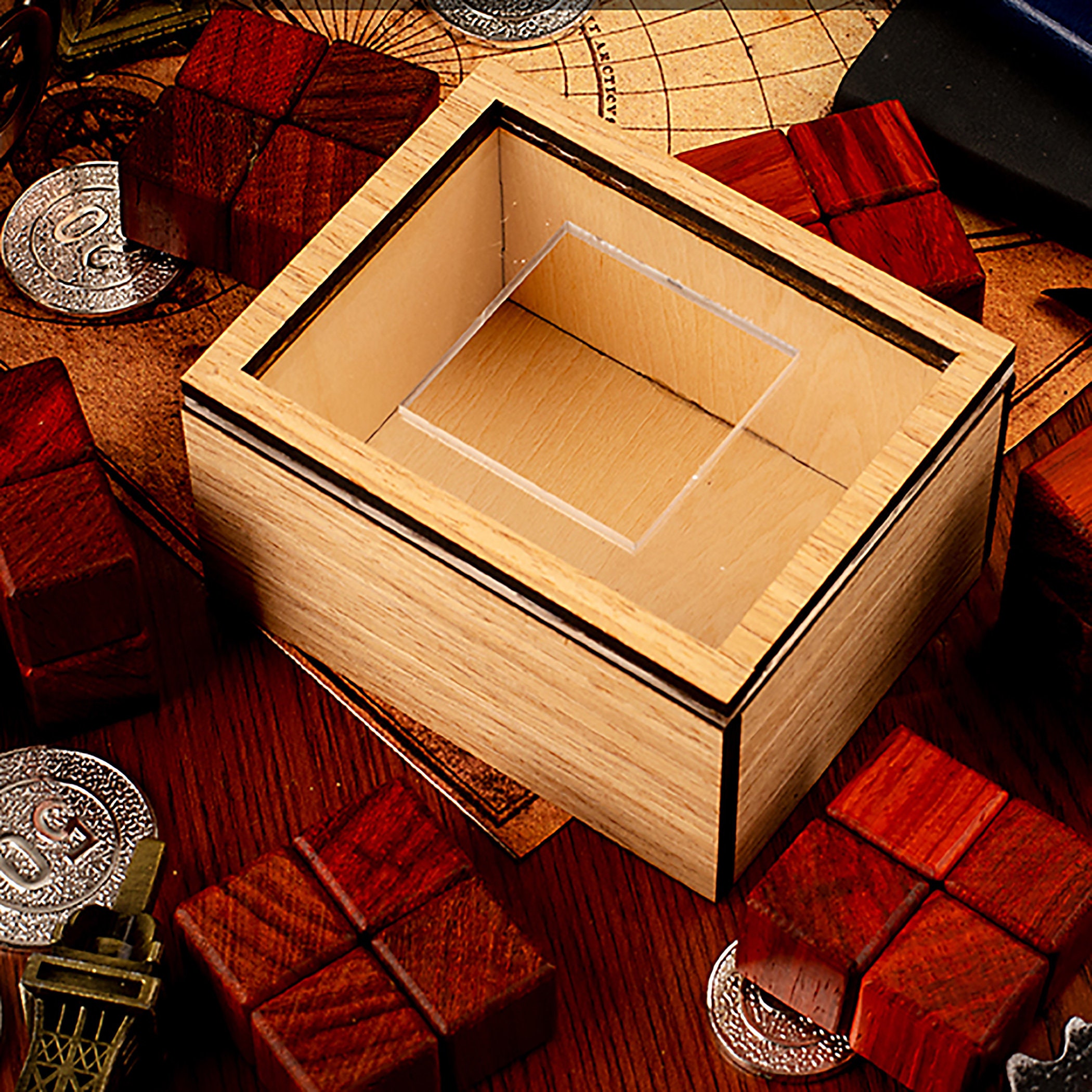 Schach Box - Chess Box - Secret Wooden Box - Difficulty 4/6 Extreme - Brain  Teaser by Jean-Claude Constantin