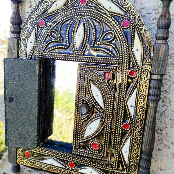 Miroir Mural Artisanal Marocain,Miroirs Muraux en laiton Fait a la main