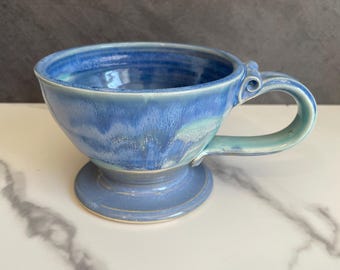Ocean Blue Splash Pottery Pour Over: Elevate Your Coffee Game!