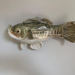 Rustic Largemouth Bass Wall Art | Ceramic Fish Wall Hanging