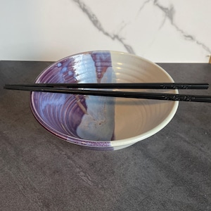 Handmade Ceramic Noodle Bowl – 16 oz Wheel-Thrown Stoneware Pottery