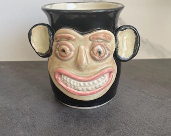Rascally Handmade Monkey Mug – Quirky Ceramic Cup with Big Grin