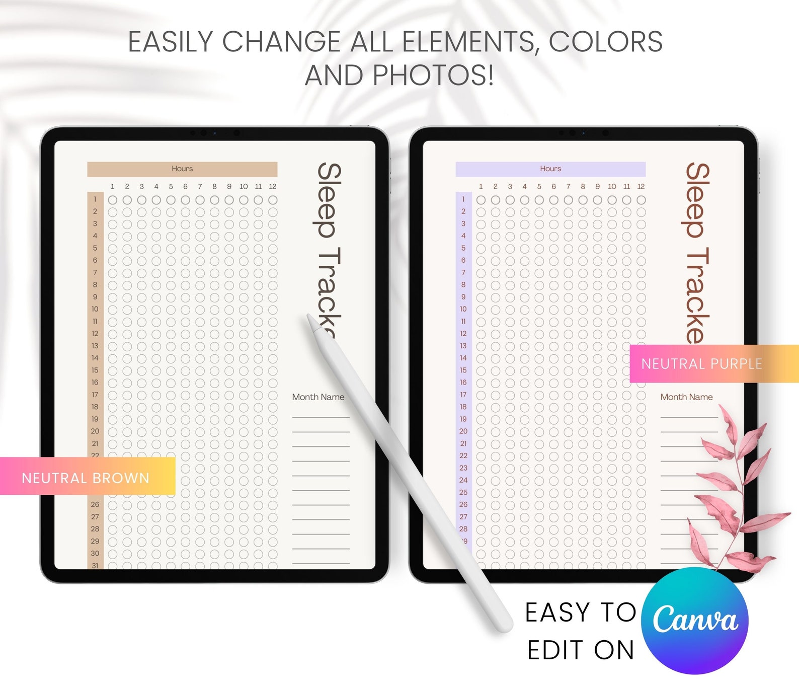 Canva Editable Sleep Tracker Planner, Digital Printable SIMPLES Sleep ...