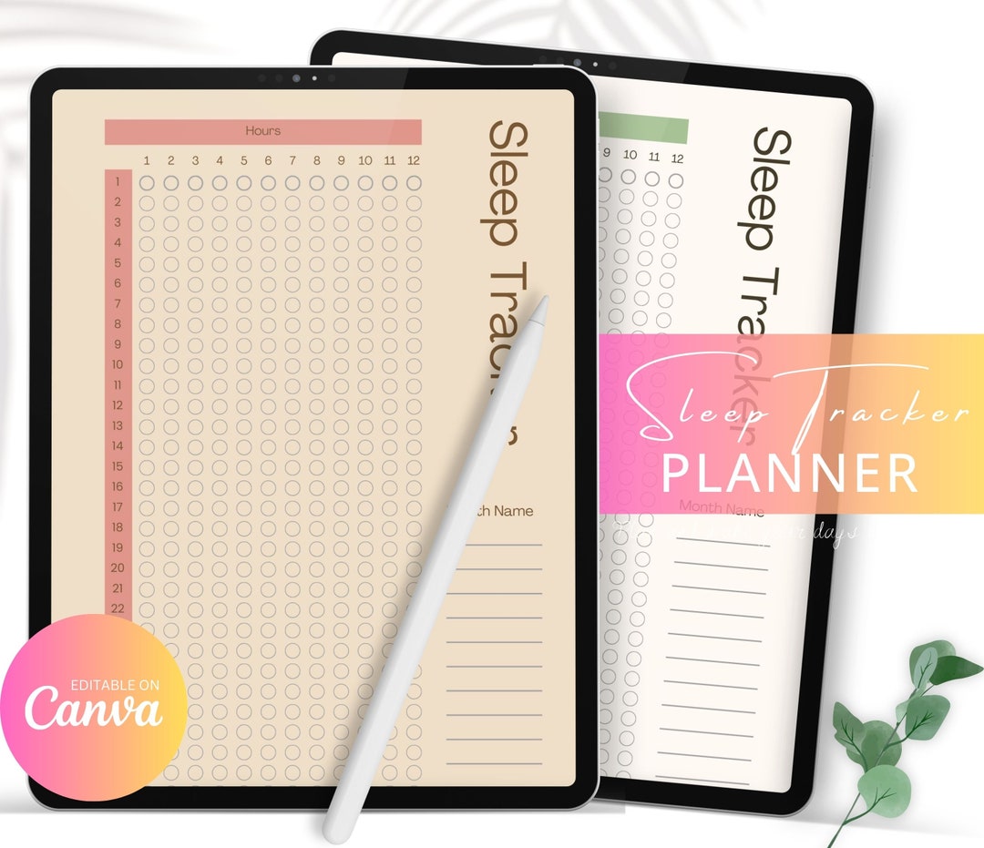 Canva Editable Sleep Tracker Planner, Digital Printable SIMPLES Sleep ...