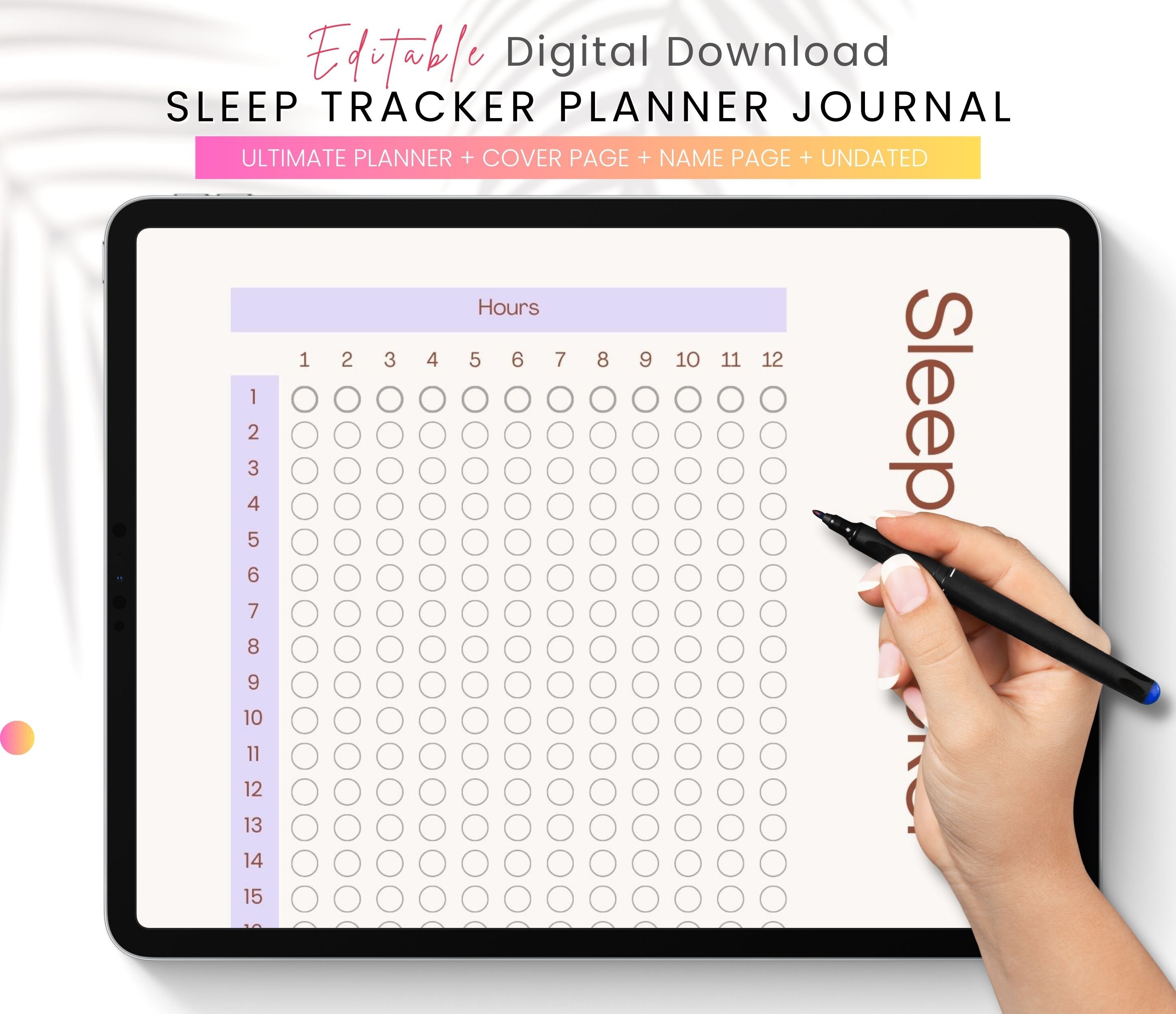 Canva Editable Sleep Tracker Planner, Digital Printable SIMPLES Sleep ...