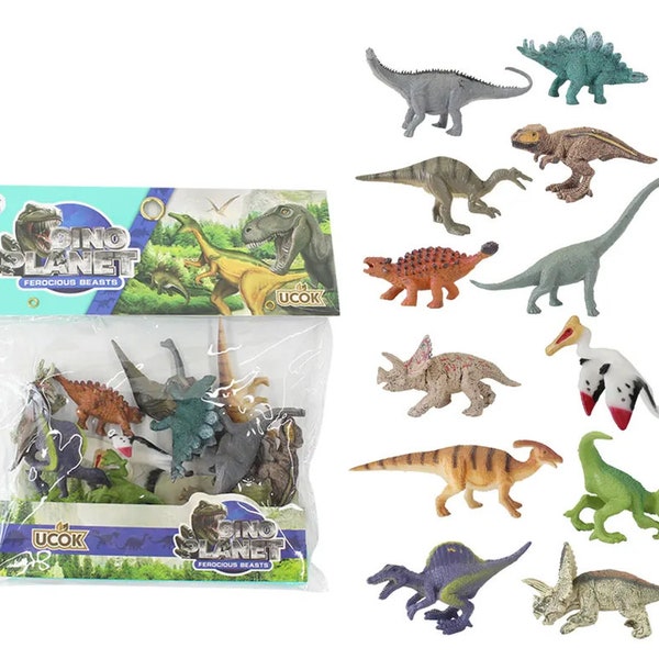 12 pcs Realistic Dinosaur Figures Jurassic Park Dino Toy Assorted Cake Toppers