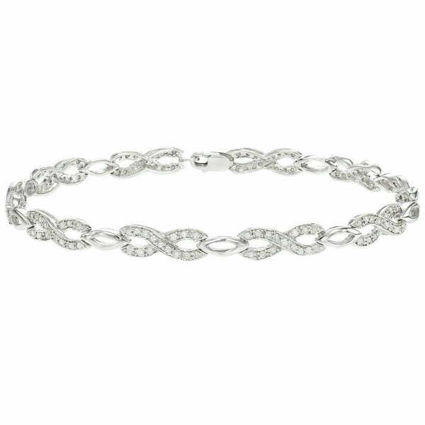 Diamond Infinity Bracelet, 1.91 Ct Round Diamond Bracelet, Engagement Diamond Bracelet, 14K White Gold, Birthday Gift, Anniversary Gift