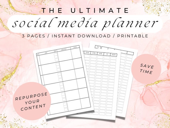 Ultimate Planner Printable Social Media Planner Content - Etsy
