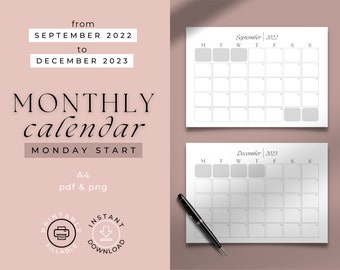 16 Month Printable Planner - Etsy