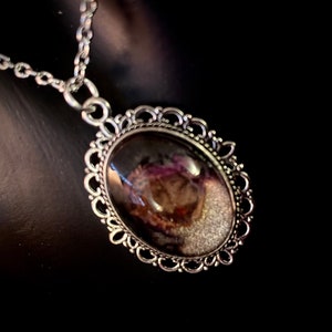 Rose petal pendant on choker style necklace