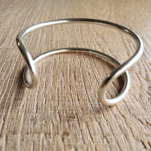 Cuff Bracelet, Sterling Silver 925, Handmade, Arch Cuff, Modern Minimal Design image 3