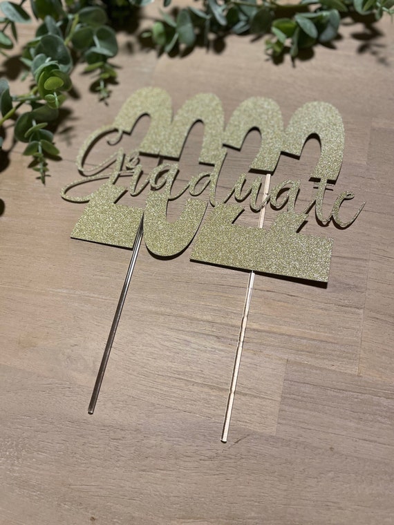 Graduation Cake Toppers Glitter Cardstock Cake Toppers Etsy