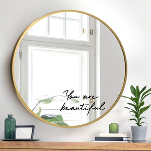 Sticker miroir Vous êtes belle | Miroir de mariage | Affirmation positive | Signalétique personnalisée | Décoration événementielle | Décoration d'intérieur