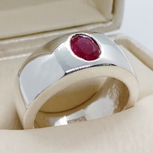 Natural 2 Carat Burma Ruby Band Ring Sterling Silver 925 Burma Yaqoot Handmade Ring Elegant Wedding Red Ruby Band Yaqoot Ring