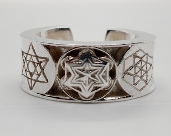 Seal of Solomon Ring-Archangel Metatron-Talisman-Solomon Amulet-Handmade Ring-Sterling Silver Ring-Kabbalah heavy ring