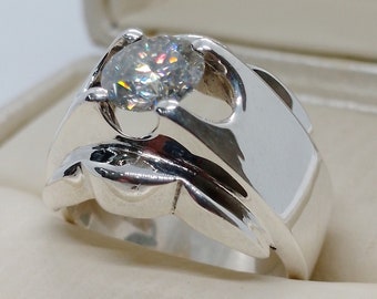 2 Carat Round Cut Natural Rare Diamond Engagement Ring Pure Sterling Silver 925 Ring Handmade Moissanite Diamond Ring