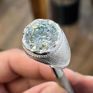 10 Carat Real Moissanite Diamond Ring Mens Engagement Ring Pure Sterling Silver 925 Ring Handmade Real Diamond Ring Gift for him