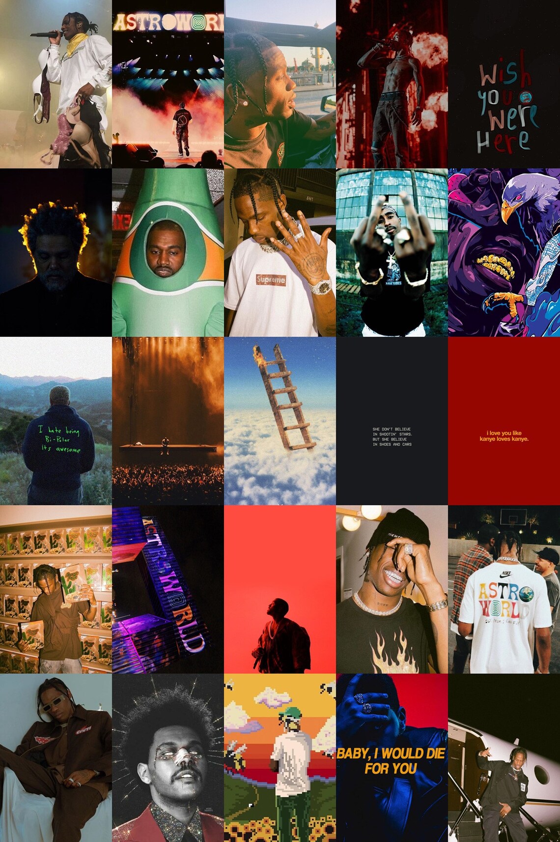 134 Rapper Wall Collage Kit, Rapper Collage Kit, Rapper Aesthetic Collage Kit, Rapper Aesthetic