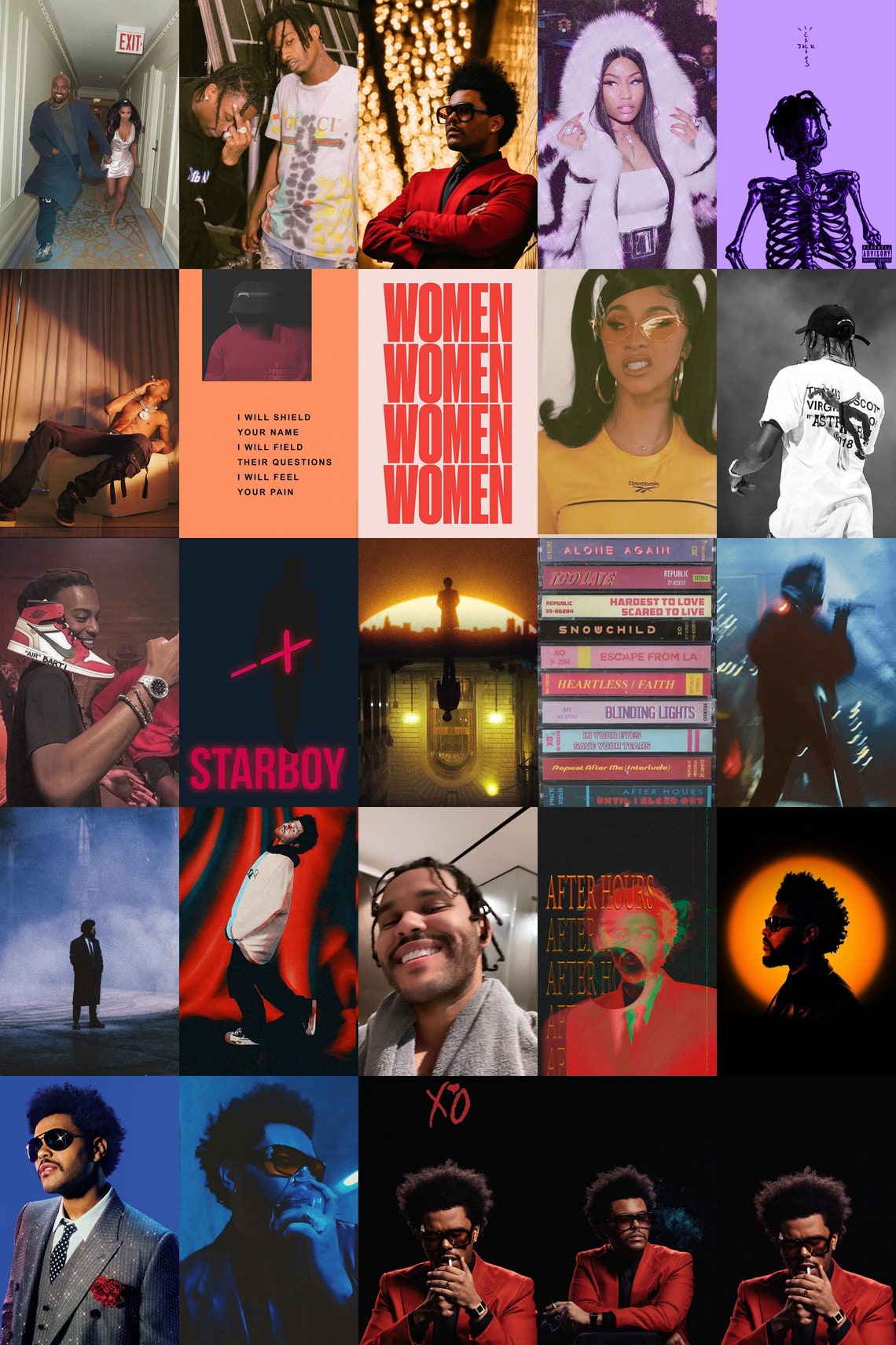 134 Rapper Wall Collage Kit, Rapper Collage Kit, Rapper Aesthetic Collage Kit, Rapper Aesthetic