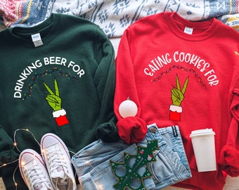 Couples Christmas Maternity Crewneck, Christmas Pregnancy Sweatshirt, Couples Christmas Pregnancy Announcement Shirt, Dad to Be Gift
