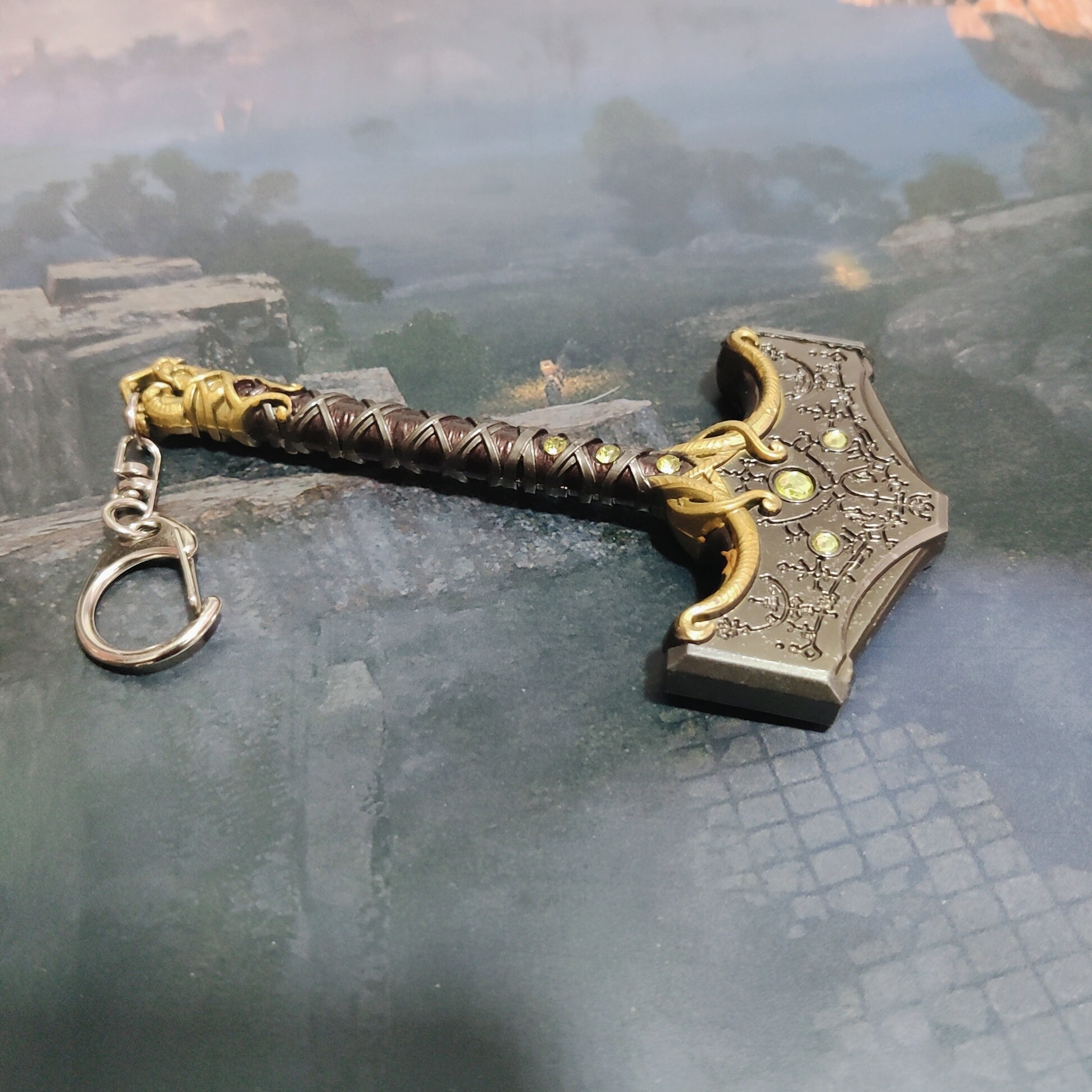 Thor's Hammer Keychain - God of War Game Merchandise