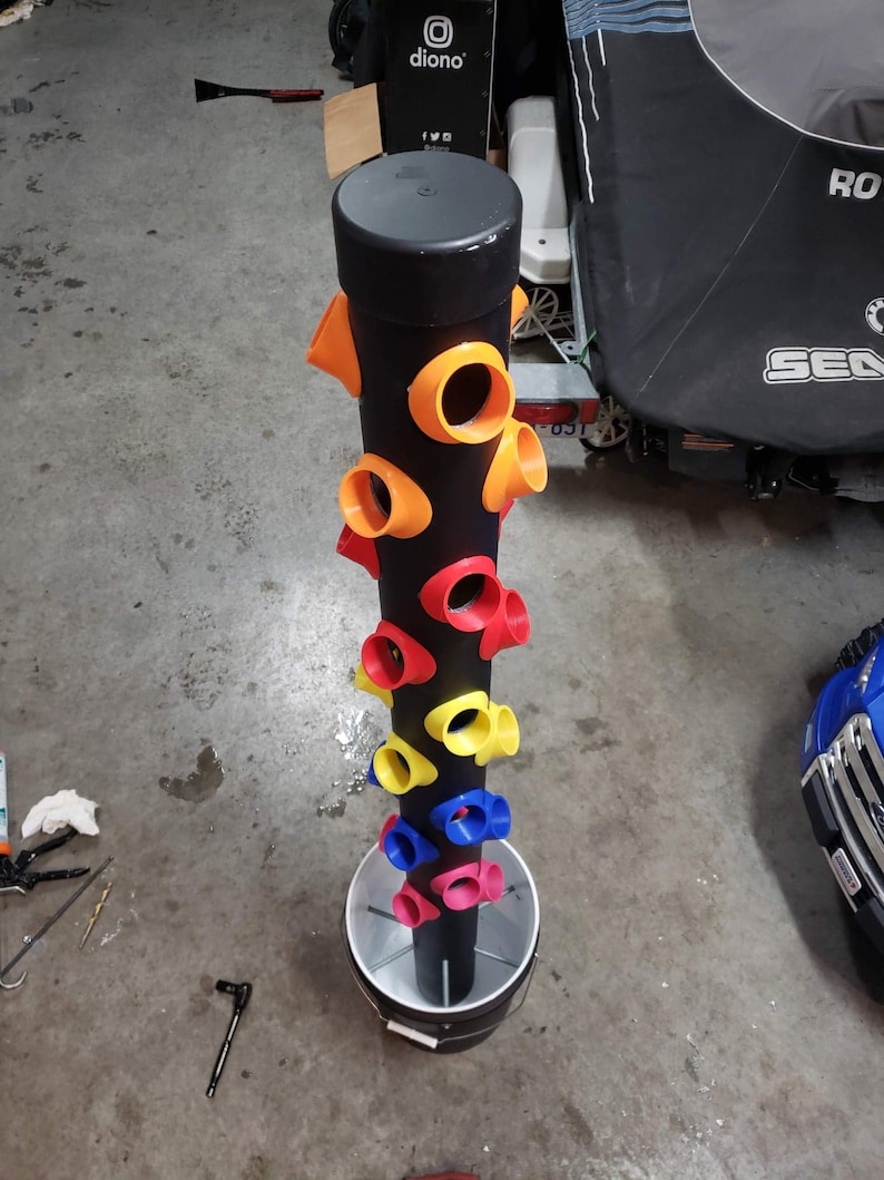 BLACK DIY Vertical Hydroponics/Aquaponics Grow Tower 3D Printed Parts Kit afbeelding 9