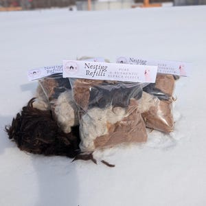 Alpaca Bird Nesting Fibers Refills - Raw Natural Fleece