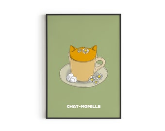 Poster - illustration cat "Cat-momille" - poster decoration