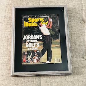 1989 Michael Jordan Sports Illustrated with MJ Basketball Card (Framed)