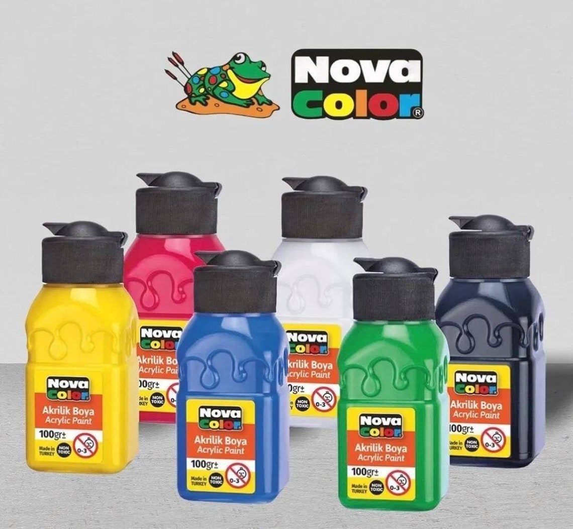 Nova Color Acrylic Paint Bottle 100g Set by 6 Colors X 2 for Etsy