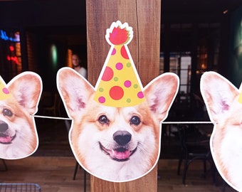 Banner personalizado con foto de cara para cumpleaños, despedida de soltera, fiesta de patas, cumpleaños de gato, cumpleaños de perro, cumpleaños de mascota