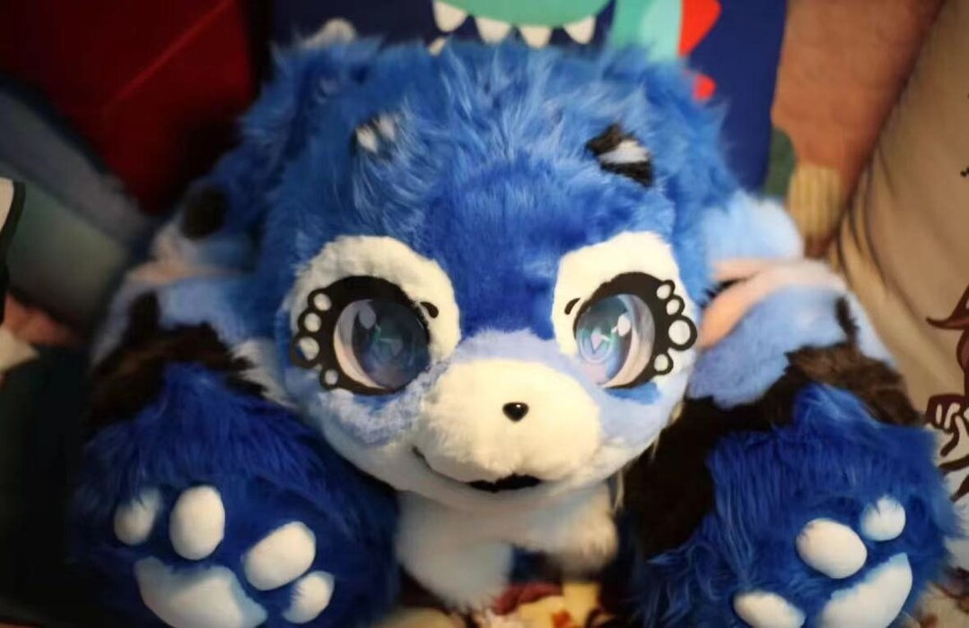Fursuit Head Head Only, Furry Cosplay,fantasy Creatures,blue Lop Rabbit ...