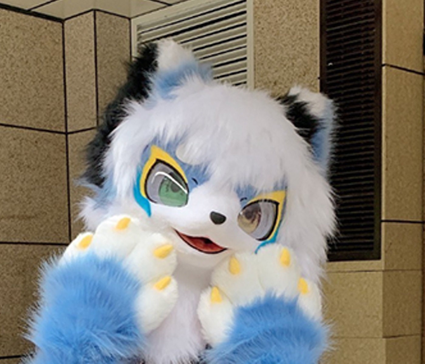 Fursuithoofd, harige kant-en-klare bontkop, harige cosplay, fantasiewezens