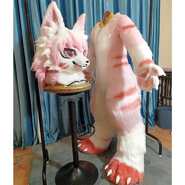 Fursuit Head Full Body, FurryNew Pre-Made Fur Head, Furry Cosplay, Full Fursuit, Full Body Costume Cosplay