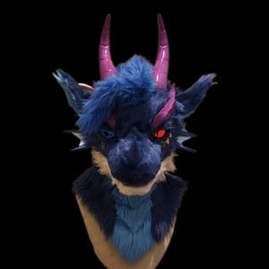 Dragon Fursuit Head, Furry  Pre-Made Fur Head + Claws + Tail, Furry Cosplay,Fantasy Creatures, Dragon Fursuit Head