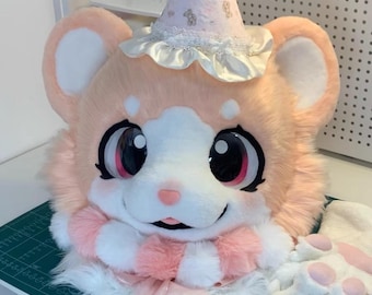 Fursuit Head,Furry Cosplay,Fantasy Creatures, Bear Fursuit Head,Kemono Fursuit Head,Cute Furry Head.