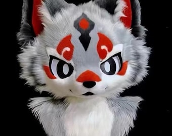 Fursuit Head Only, Dog Furry Cosplay,Fantasy Creatures,Kemono Cat  Fursuit Head