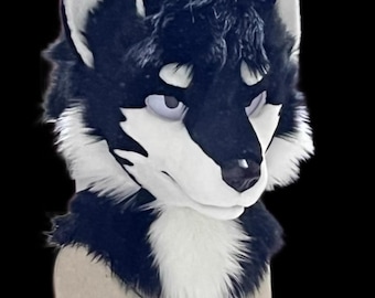 Fursuit Head Only,Semi-realistic style Dog Furry Cosplay,Fantasy Creatures, Dog Fursuit Head
