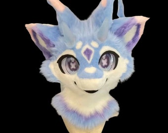 Fursuit Head- Head Only, Furry Cosplay,Fantasy Creatures,Angel DragonFursuit Head