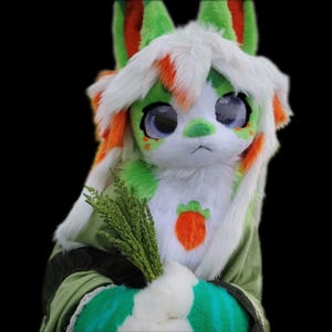 Jungle Bunny Fursuit Head, Kemono Furry Pre-Made Head + Claws, Furry Cosplay, Fantasy Creatures, Cute Bunny Fursuit Head