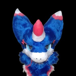 Fursuit Head, Furry  Pre-Made Fur Head, Furry Cosplay, &quot;Blue Unicorn&quot; Fantasy Creatures, Cute Furry Mask Head, Cool Dragon Fursuit Head