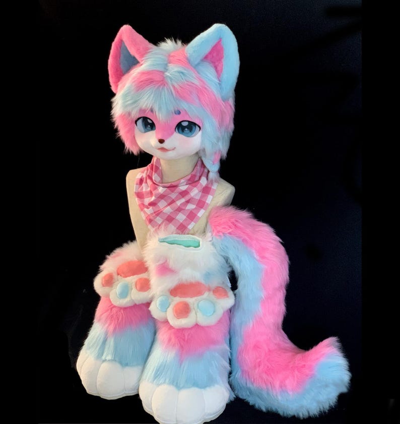 Fursuit Head - Head Tail and Claw, Furry Pre-made Fur Head, Furry ...