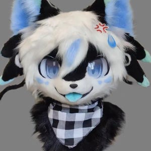 Fursuit Head- Head Only,Furry Cosplay,Fantasy Creatures, Moth Puppy Fursuit Head