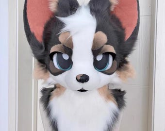 Fursuit Head Only, Dog Furry Cosplay,Fantasy Creatures,Kemono Dog Fursuit Head