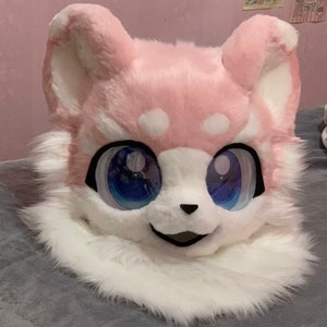 Fursuit Head Cute Pinky Japanese Style-Premade
