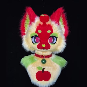 Fursuit Head Only, &quot;Apple Puppy&quot; Fantasy Creatures, Furry Pre-Made Fur Head, Puppy Furry Cosplay, Cool-Dog Fursuit Head