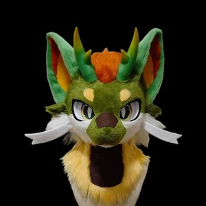 Fursuit Head - Head Only, Furry Head, Furry Cosplay, Movable Jaw Fantasy Creatures, Fursuit Premade