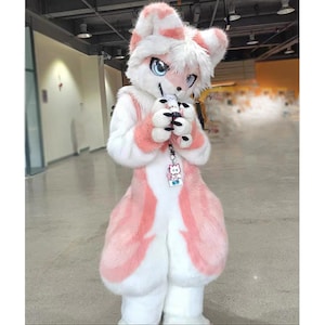 Fursuit Head Full Body, FurryNew Pre-Made Fur Head, Forest Elf Furry Cosplay, Full Fursuit, Full Body Costume Cosplay