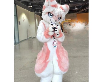 Fursuit Head Full Body, FurryNew Pre-Made Fur Head, Forest Elf Furry Cosplay, Full Fursuit, Full Body Costume Cosplay